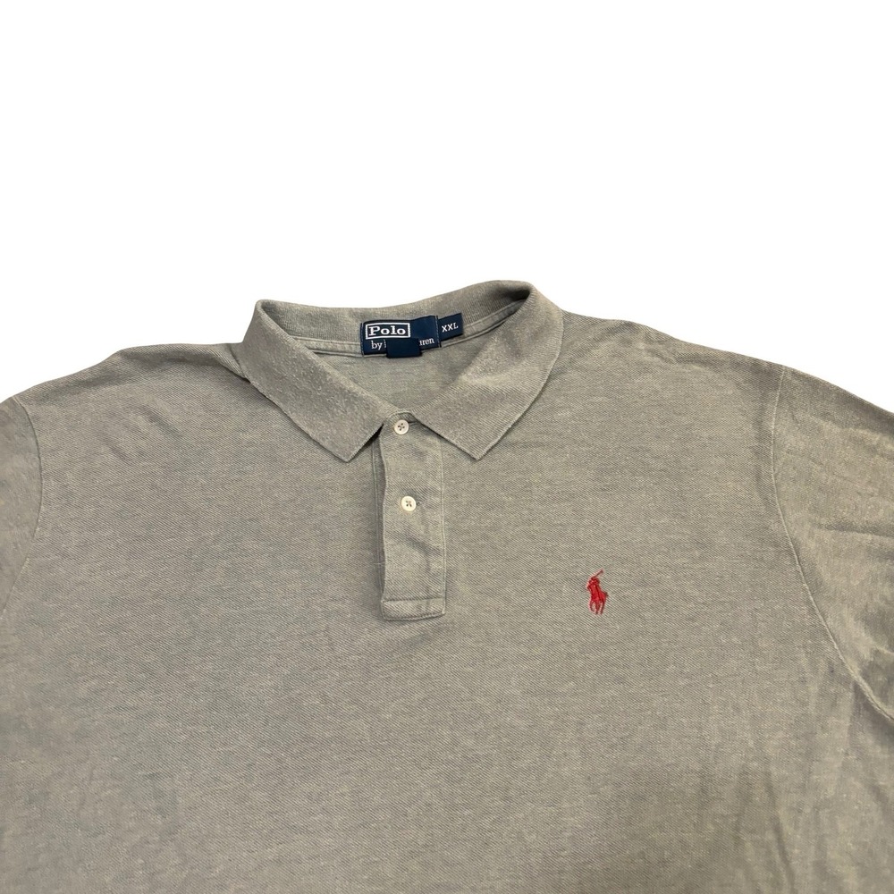 Polo Ralph Lauren Mens XXL Gray Short Sleeve Piqué Cotton Polo Shirt Red Pony